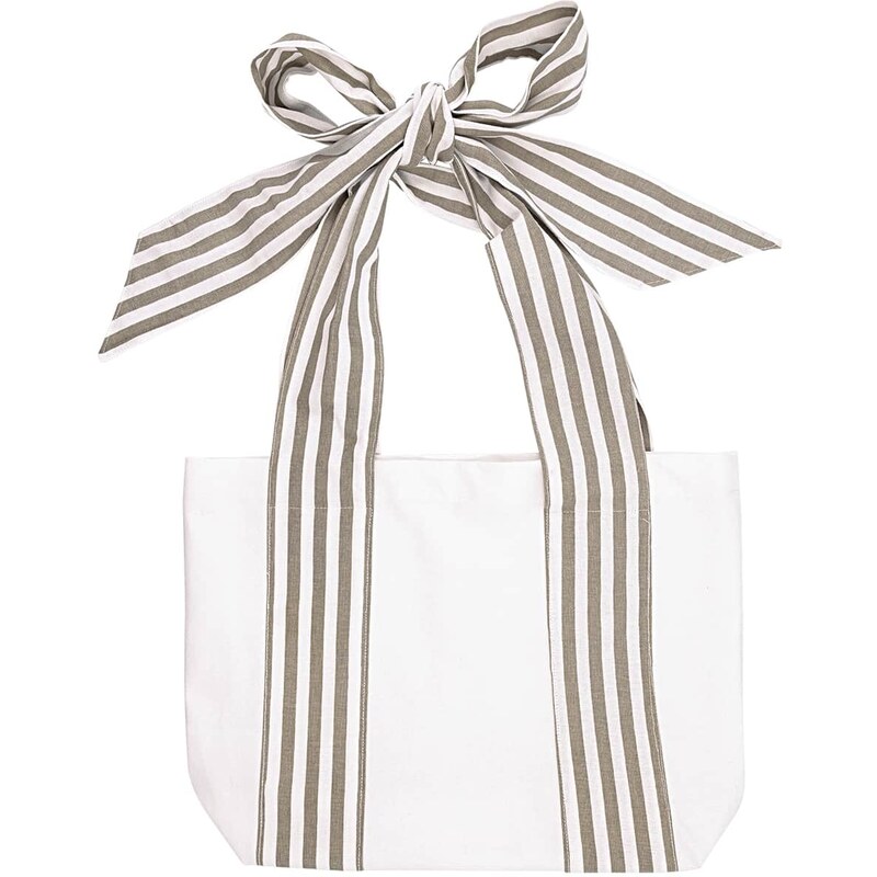 Green Gate Nákupní taška Tote Stripe / Grey bow Small