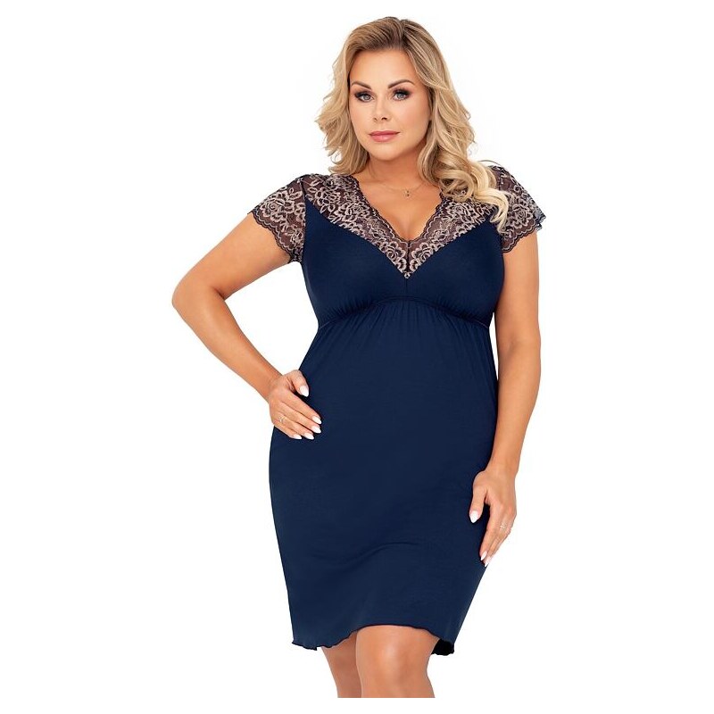 Donna Luxusní noční košilka Greta II tmavě modrá plus size