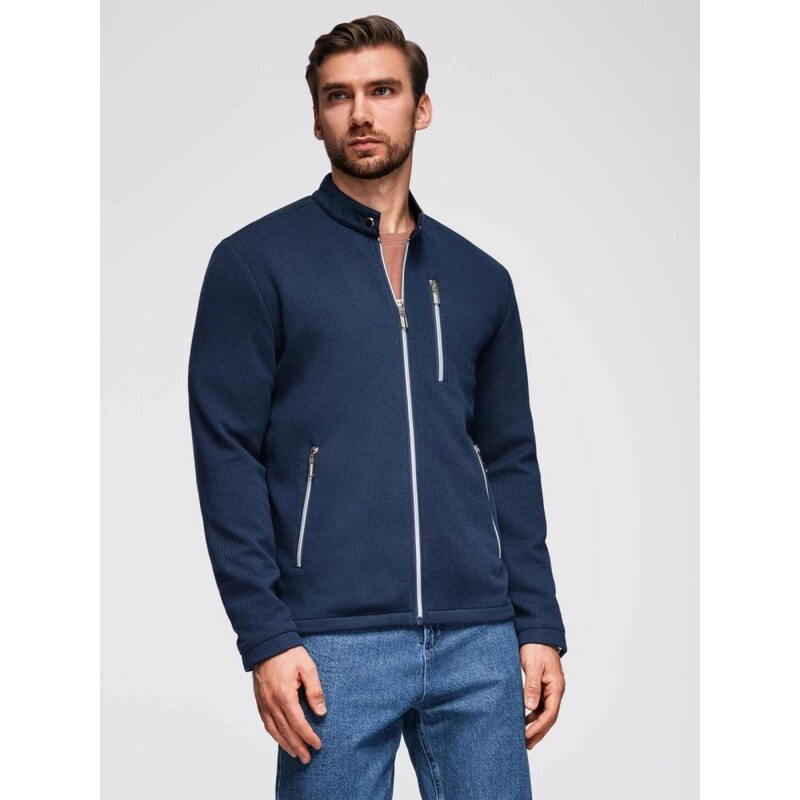 Ombre Clothing Tmavě modrá pánská bunda se stojáčkem V1 JANP