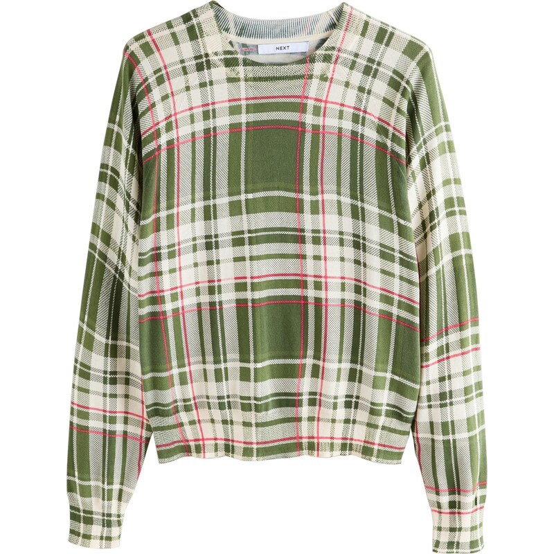 Next Svetr zelená / pink / bílá