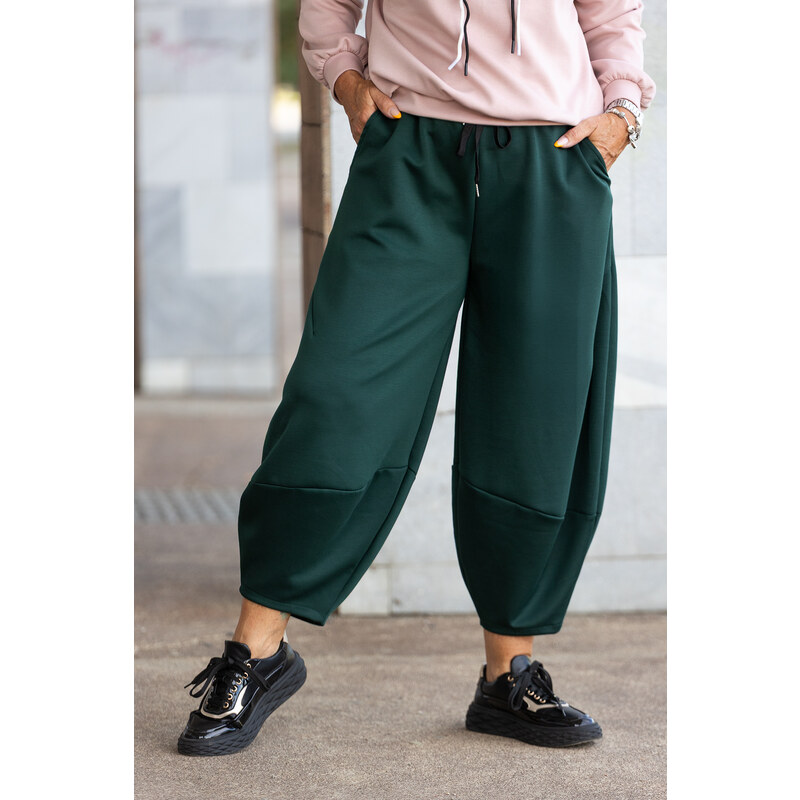 Italy fashion Harémové kalhoty DAHLIA Barva: Tmavě zelená,
