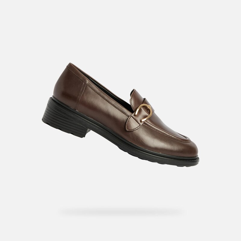 Hnědé dámské mokasíny Geox Walk Pleasure - Dámské 108526324