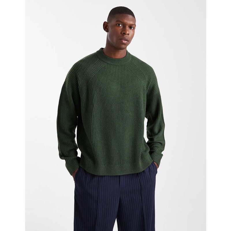 ASOS DESIGN oversized boxy fit knitted fisherman rib jumper in