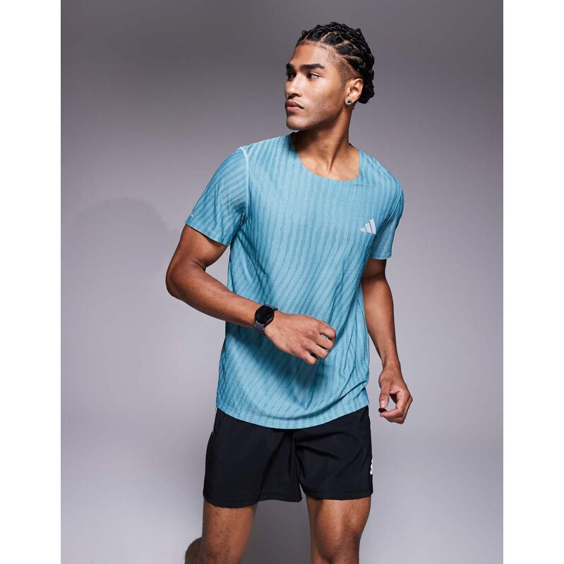 adidas performance adidas Running adi365 t-shirt in teal print