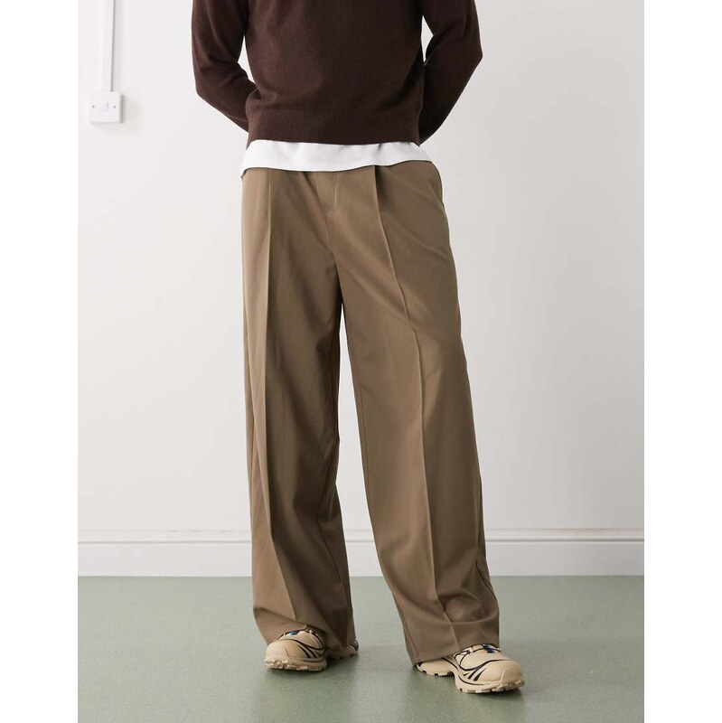 Weekday oversized tailored trousers with elasticated waistband