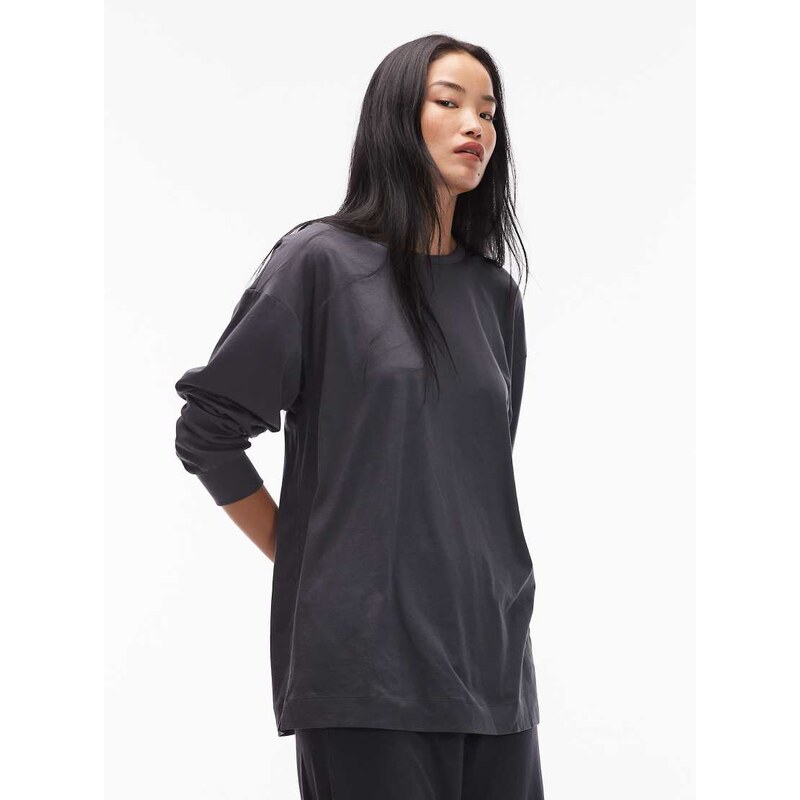 ARKET mix and match pure cotton lounge soft long sleeve pyjama top in 108536217