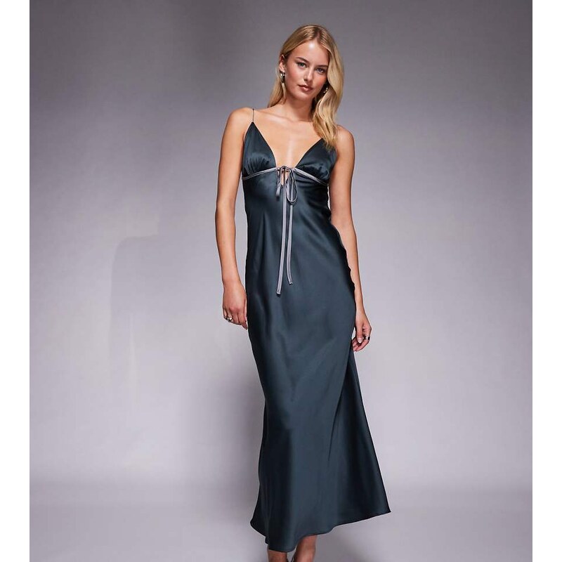 ASOS Tall ASOS DESIGN Tall satin bias cut cami midi dress with 108529915