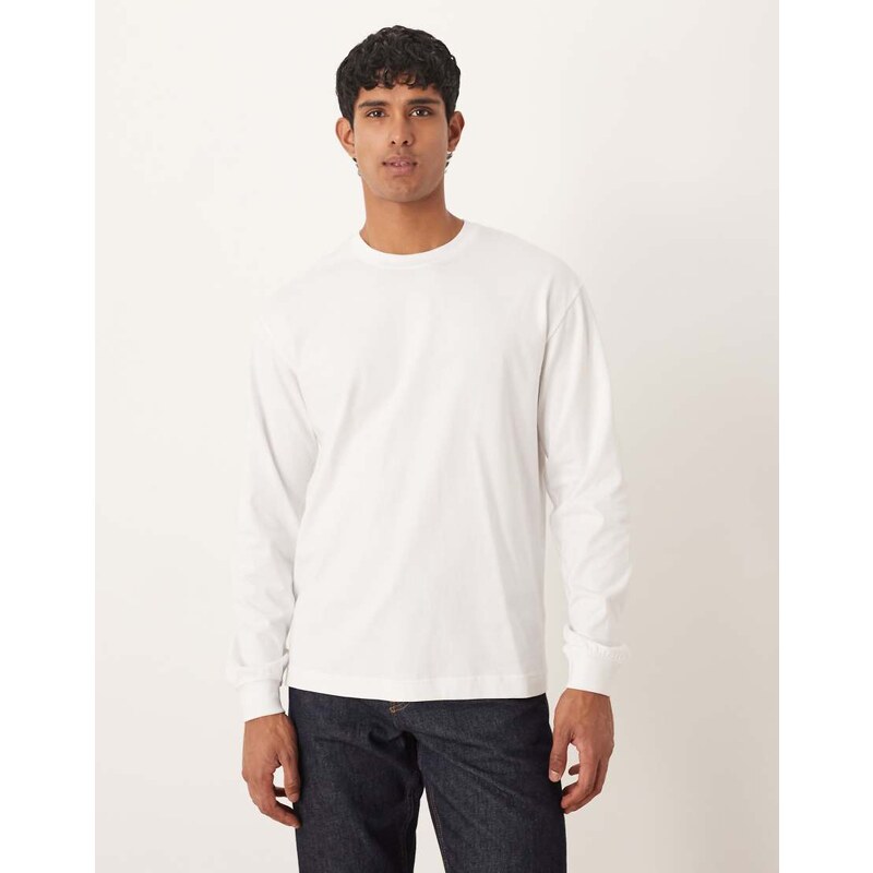 ARKET pure cotton oversized long sleeve t-shirt in white