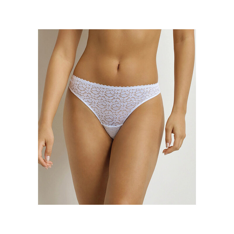 Dámská krajková tanga DIM DAILY DENTELLE THONG - DIM - bílá