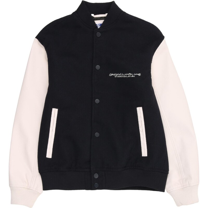 Jack & Jones Junior Přechodná bunda JJROSS noční modrá / bílá