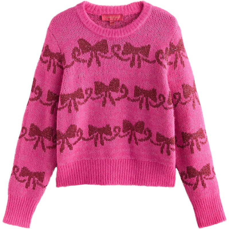 Next Svetr pink / tmavě červená