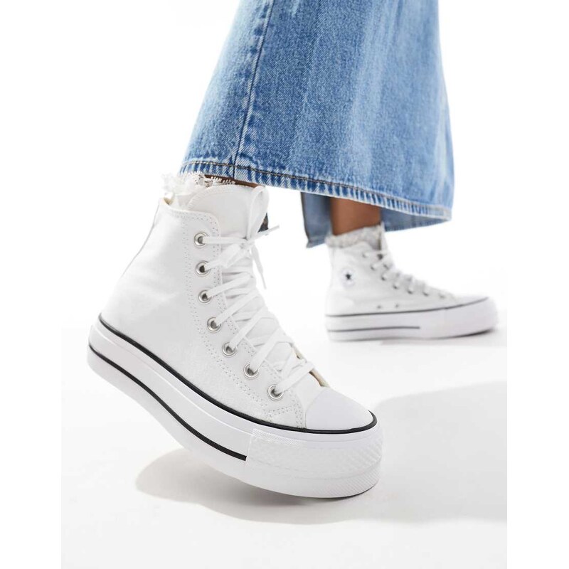 Converse Chuck Taylor All Star Lift Hi platform trainers in white 100034766