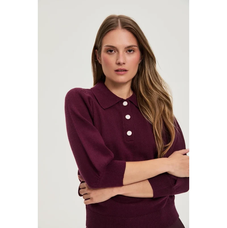 Marisse WOMENS SWEATER Z-SW-4811 BURGUNDY