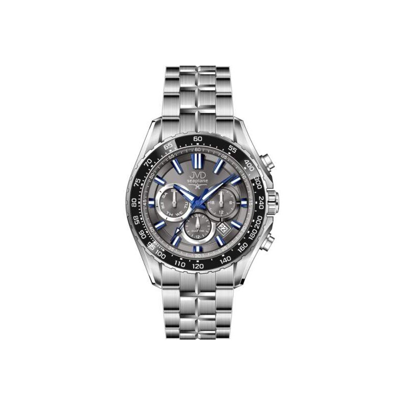 JVD Pánské ocelové vodotěsné ocelové hodinky - chronograf JVD