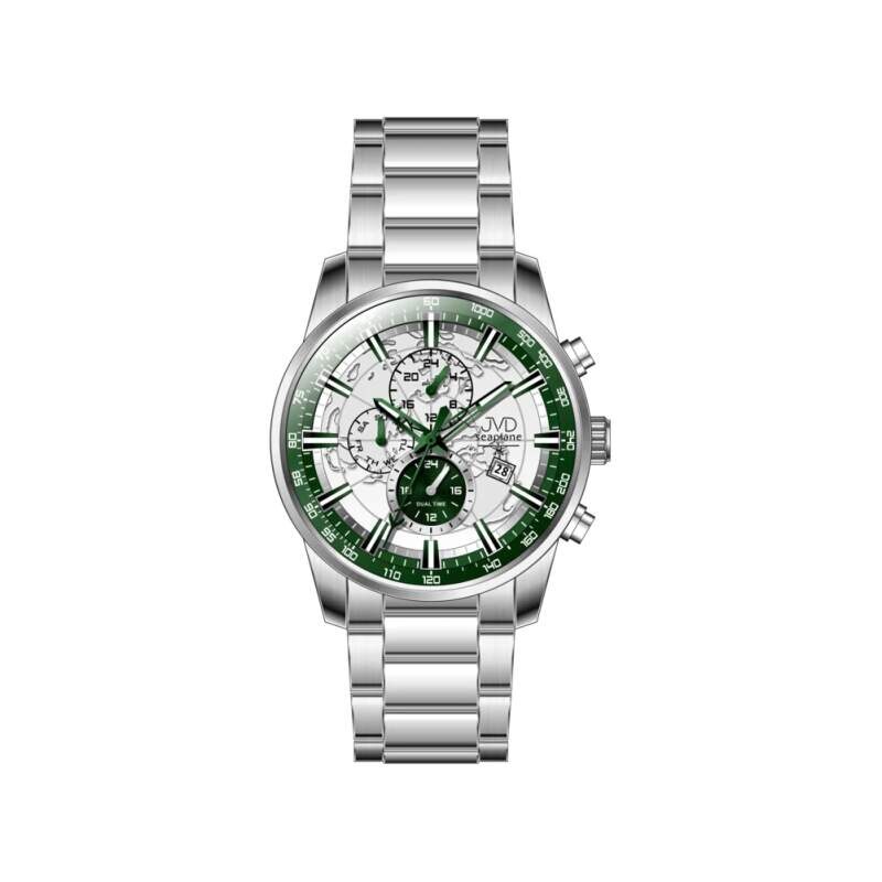 JVD Pánské ocelové vodotěsné ocelové hodinky - chronograf JVD