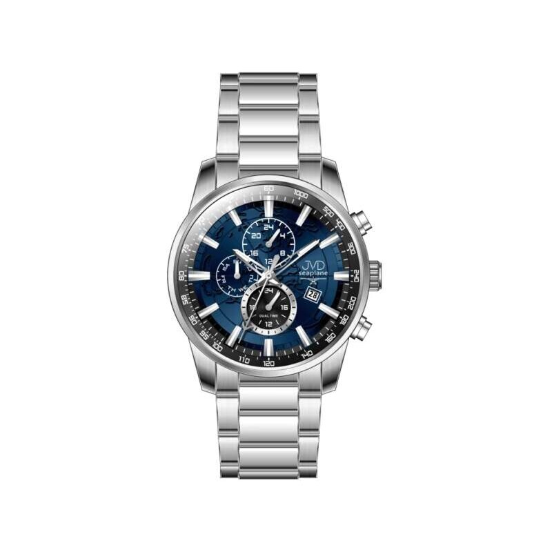 JVD Pánské ocelové vodotěsné ocelové hodinky - chronograf JVD