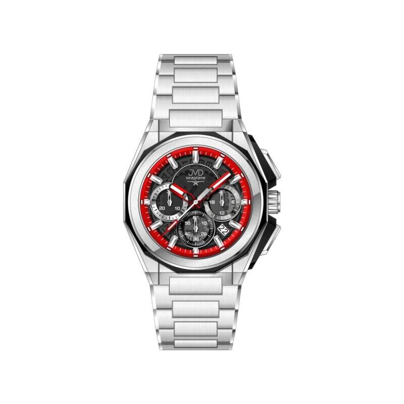 JVD Pánské ocelové vodotěsné ocelové hodinky - chronograf JVD