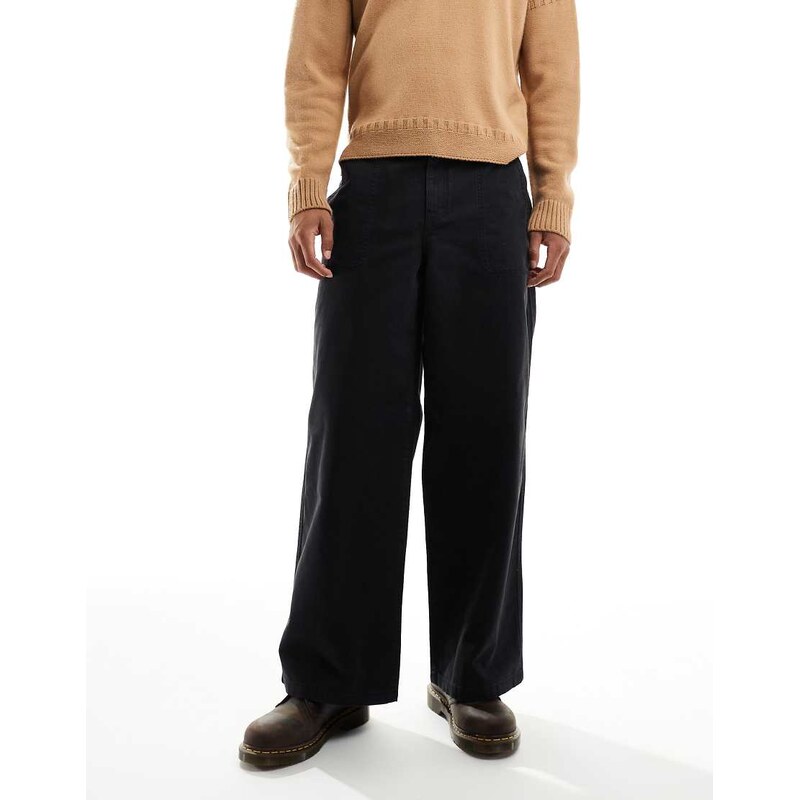 ASOS DESIGN loose trousers in black