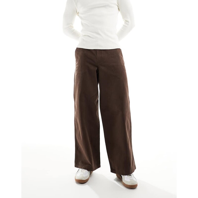 ASOS DESIGN loose trousers in brown