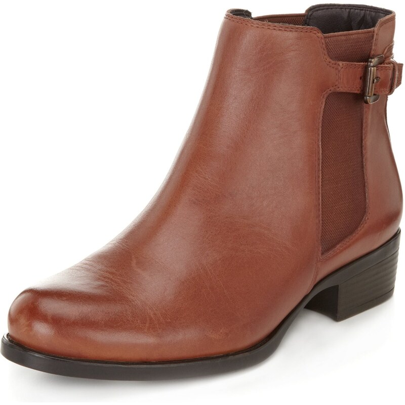 Marks and Spencer Footglove™ Leather Wide Fit Strap Chelsea Boots