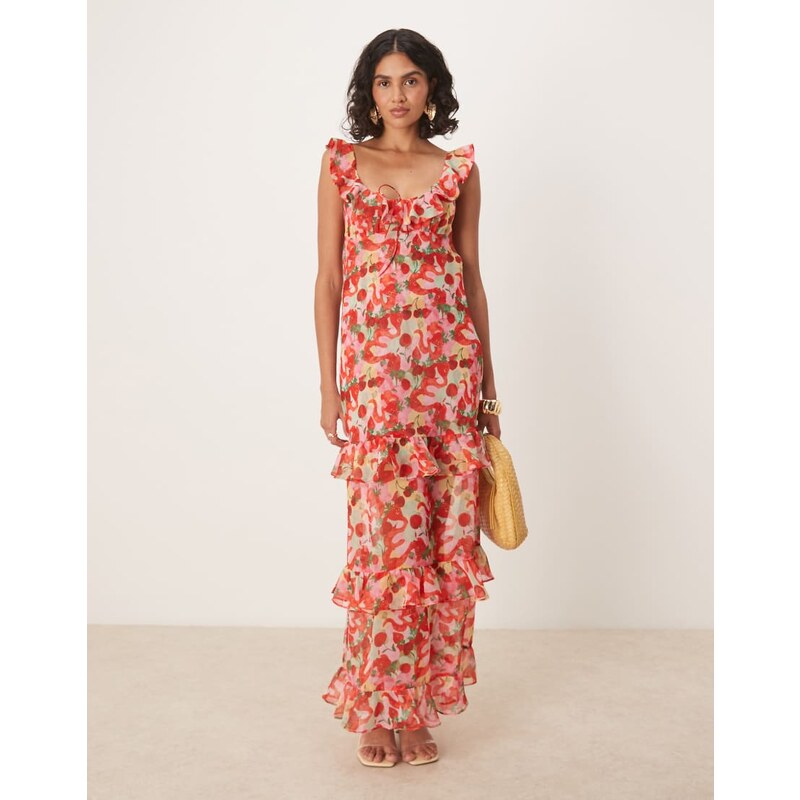 For Love And Lemons For Love & Lemons Ambrosia ruffle maxi dress with 108544720