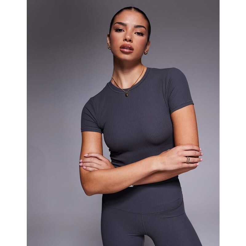 4505 soft touch rib performance baby t-shirt in dark grey 112321169