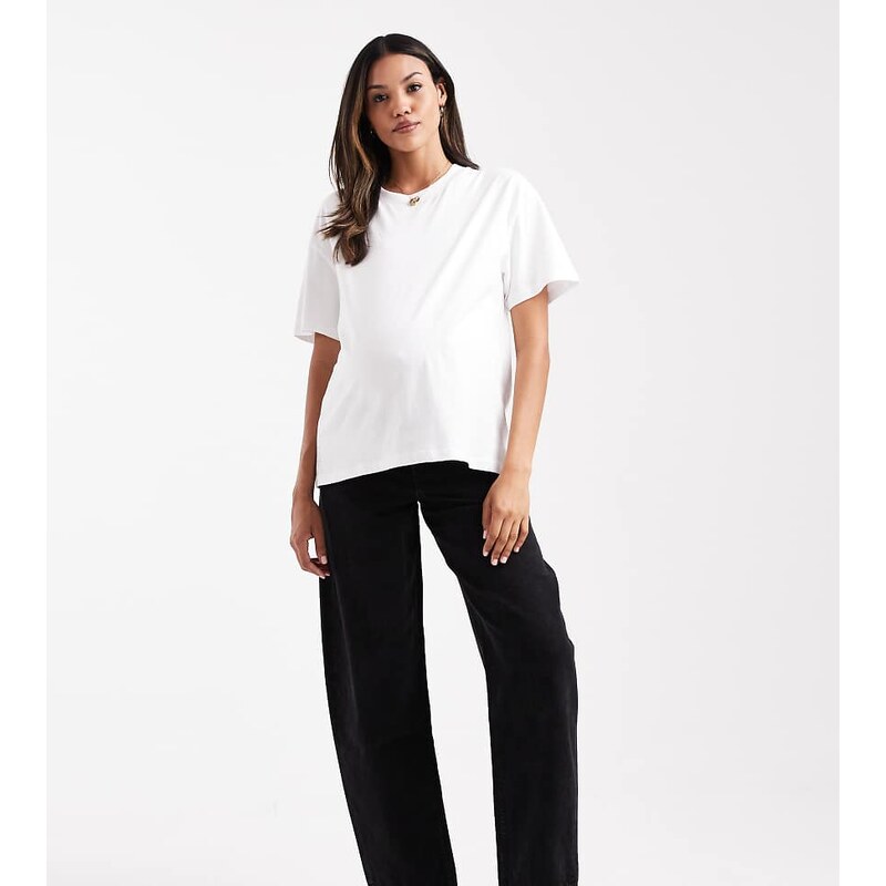 ASOS Maternity ASOS DESIGN Maternity slim barrel leg jeans in