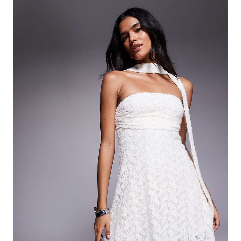 The Frolic exclusive lace ruched bust detail bandeau flippy hem mini 112547203
