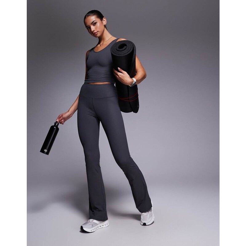 4505 soft touch rib slim kick yoga legging in dark grey 108543468