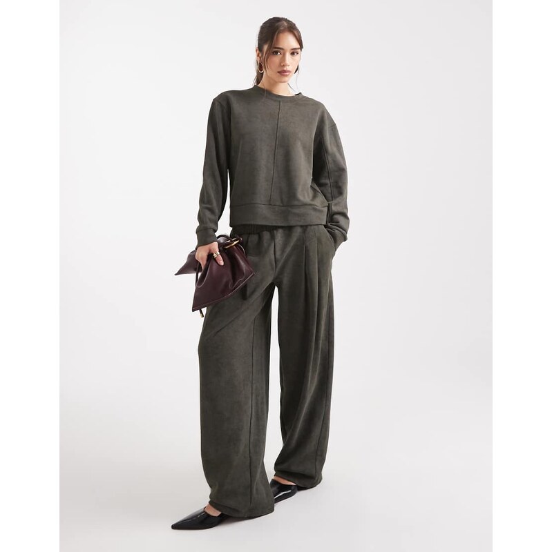 ASOS DESIGN co-ord jogger in washed khaki-Green
