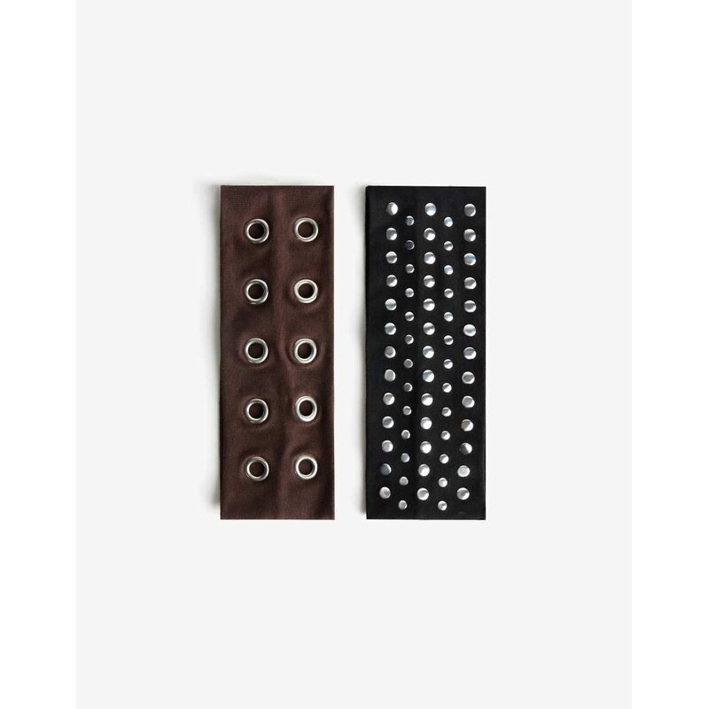 Bershka 2-pack of studded headbands in black 108551613