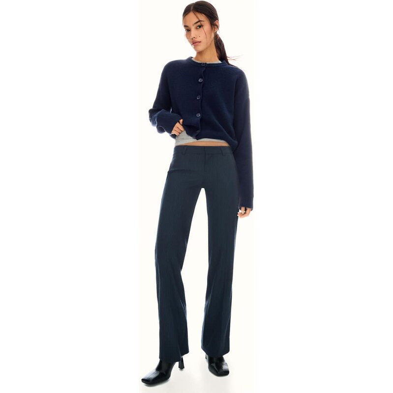 Bershka Bootcut trousers in blue-Navy