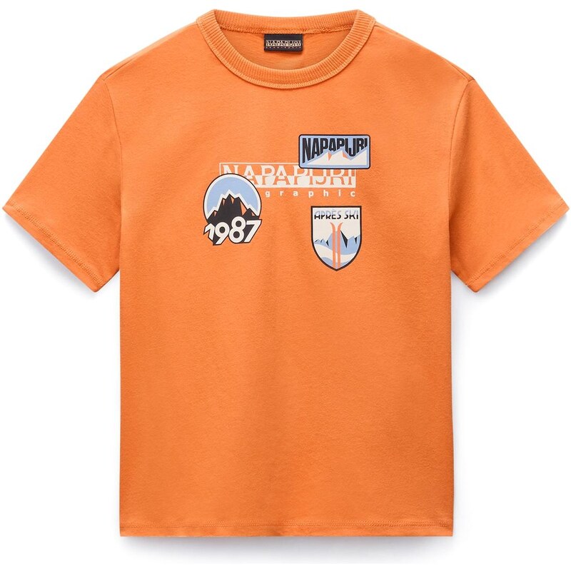 NAPAPIJRI Tričko S-Primero opálová / oranžová / černá / offwhite