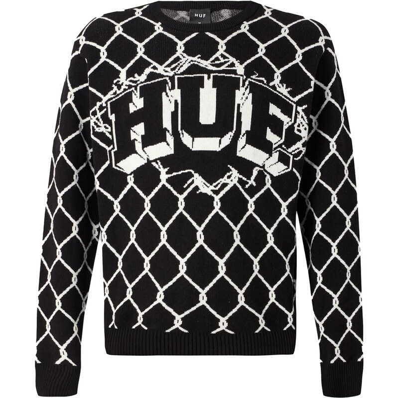 HUF Svetr Breakthrough černá / bílá
