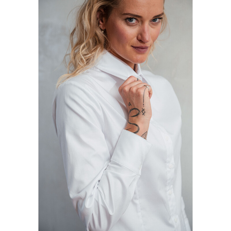 youngprimitive - Košile Alex - snow white poplin 108554841