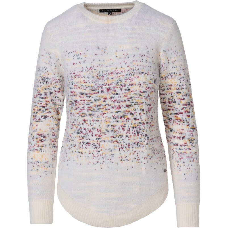 KOROSHI Svetr žlutá / tmavě červená / bílá / offwhite