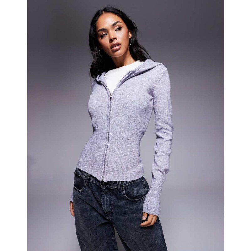 Princess Polly Elingford zip through hooded structured cardigan in 108555514
