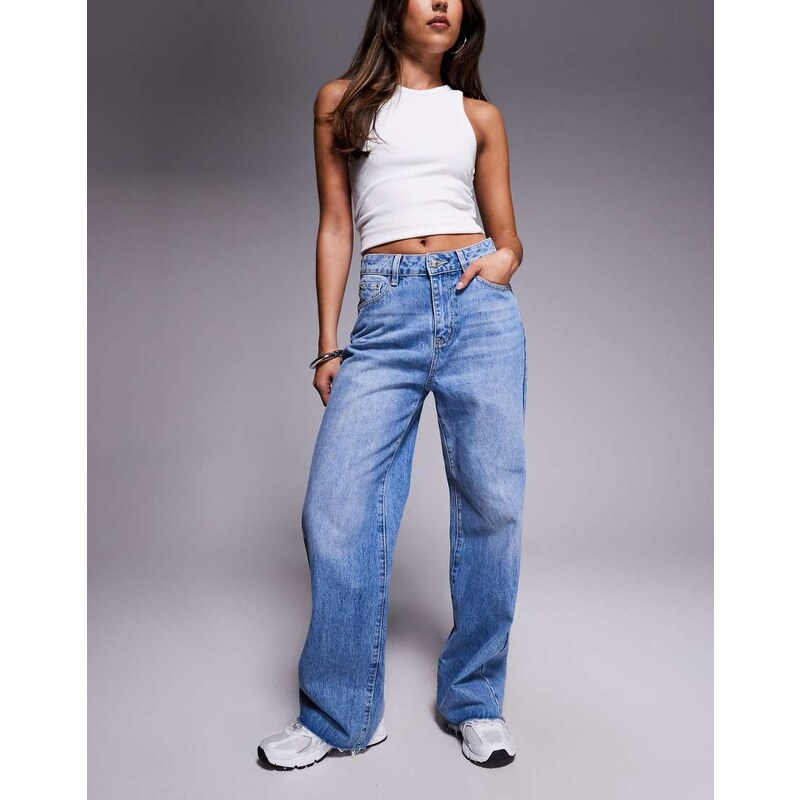 Princess Polly Henesey raw hem high waisted wide leg jeans in