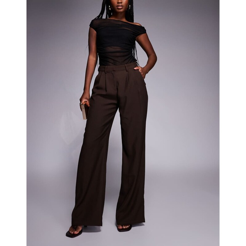 Princess Polly Ambient high waisted pleat front tailored trousers in 108555587