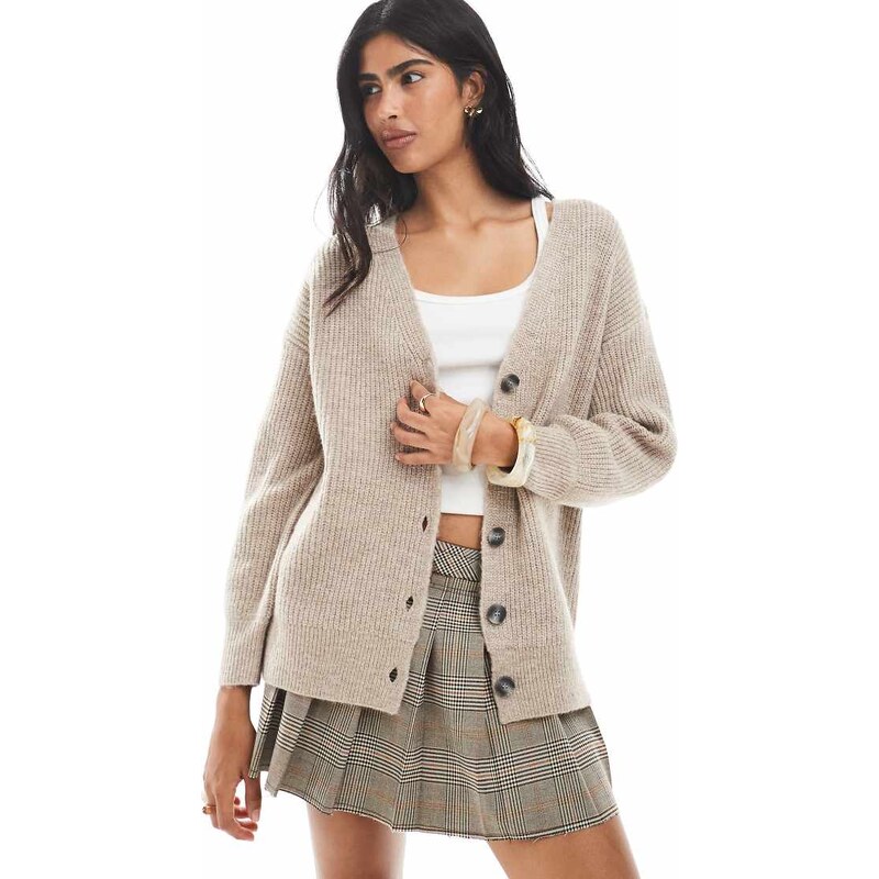 Cotton On everything luxe boxy cardigan in beige-Neutral