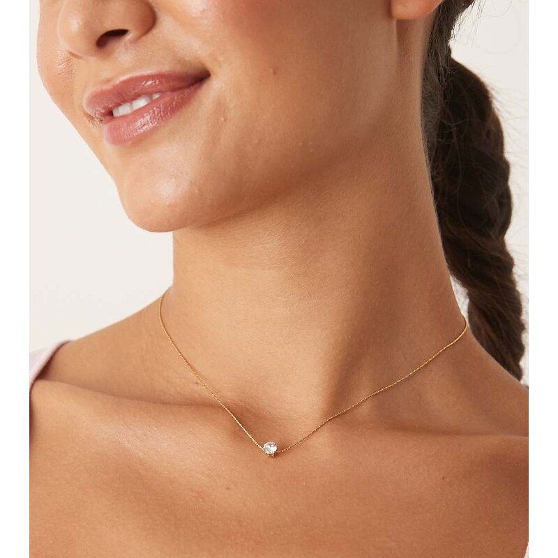 Lost Souls small crystal charm necklace in 18ct gold plated stainless 108555680