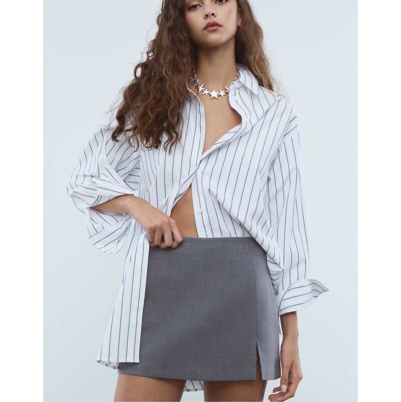 Stradivarius Skort with side slit in dark grey 108555717