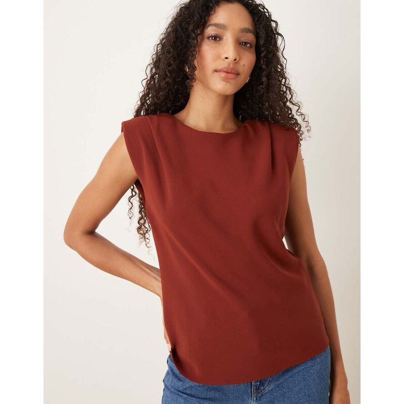 Mango sleeveless blouse in rust-Orange 108896645