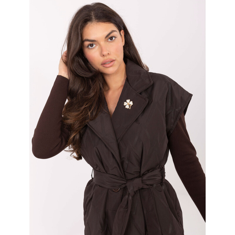 RUE PARIS Vest-IT-KZ-FL9603.87-dark brown
