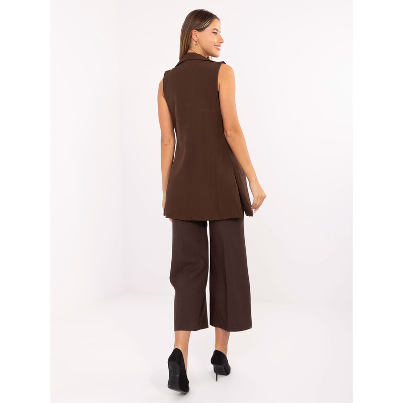 RUE PARIS Vest-IT-KZ-FL5069.84-brown 108323793