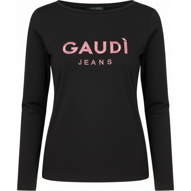 GAUDI Embroidered Logo Black tričko