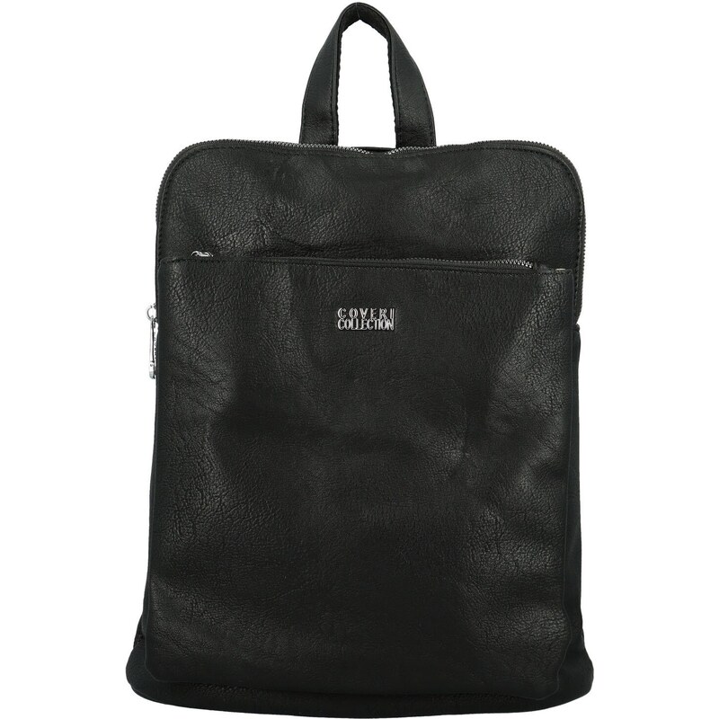 Trendy dámský koženkový kabelko-batoh Coveri Gitta, černý 108564505