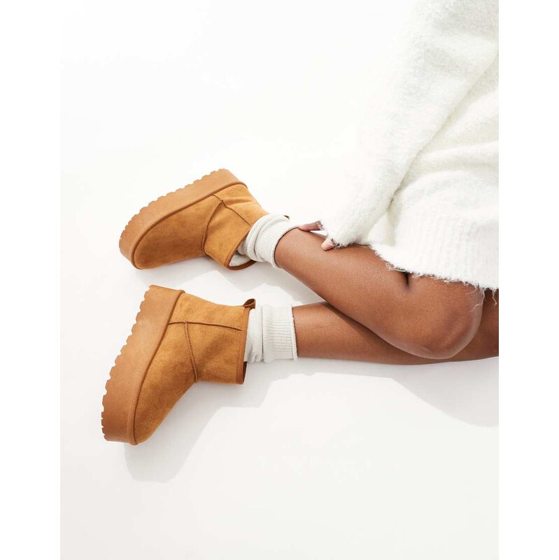 SEQWL flatform boots in camel-Brown