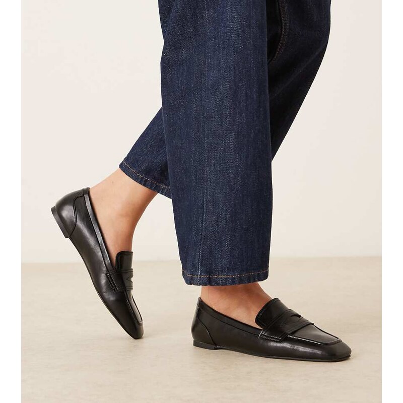 ASOS DESIGN Wide Fit Malta loafers in black