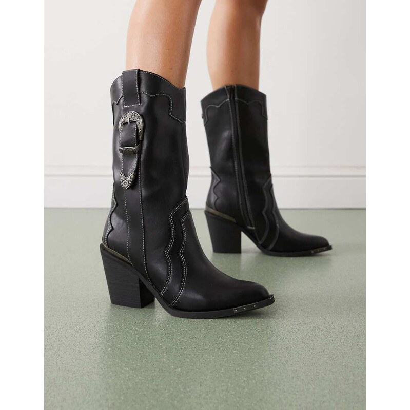 Buffalo west buckle boot in black 108841011
